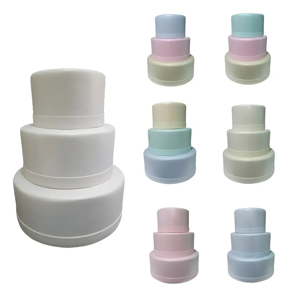 Bolo Fake Branco 3 andares